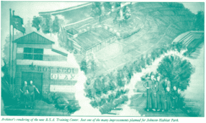 A Boy Scout Training Center was planned for Johnson Habitat Park