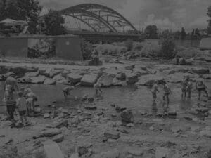 The Greenway Foundation's SPREE Program children investigating the river
