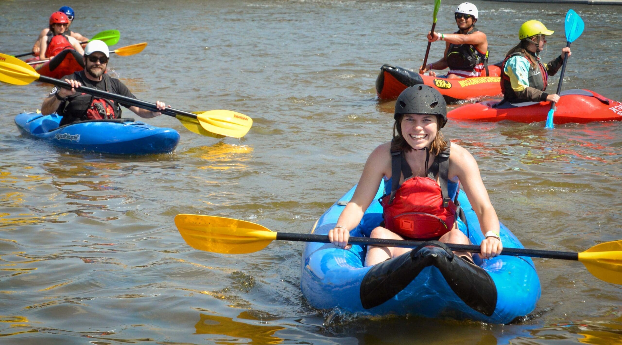 Kayakers on the Cherry Creek at The Greenway Foundation's Crosscurrents Event