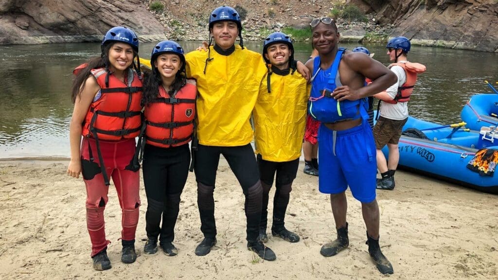Greenway Leadership Corps Members go whitewater rafting together.