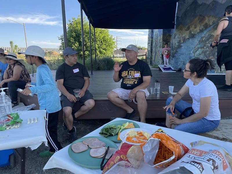 eating and talking_MOC Camp Out