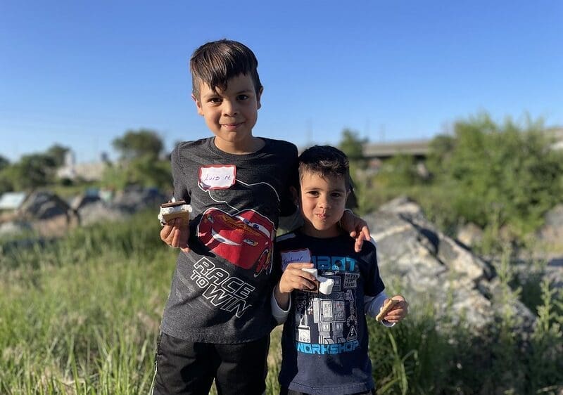 eating s'mores_MOC Camp Out