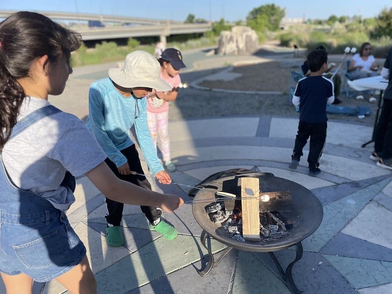 cooking marshmallows over fire_MOC Camp Out